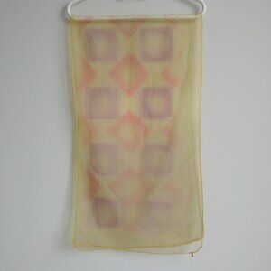 4/$20 Vintage made in Japan super sheer filmy 100% nylon yellow scarf